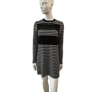 Thakoon Black and White Stripped Cotton Dress